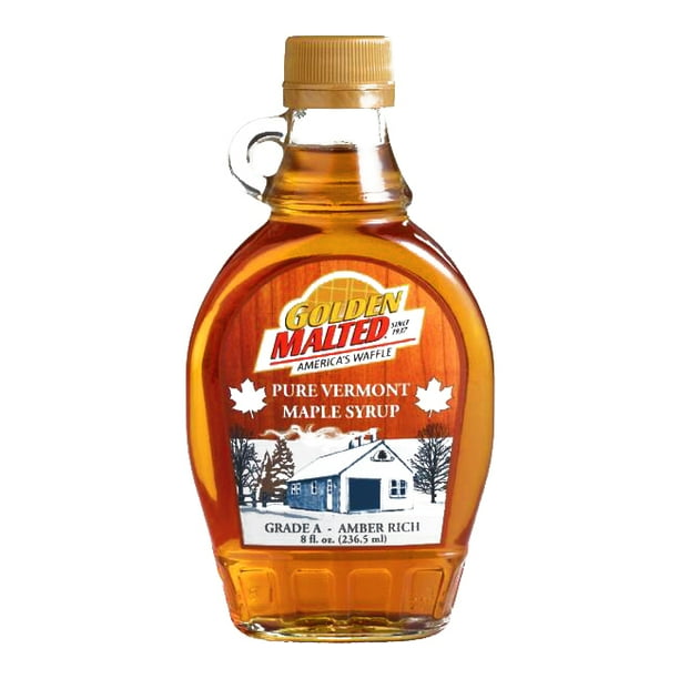 Golden Malted Pure Vermont Maple Syrup 8 Oz Each 3 Items Per Order