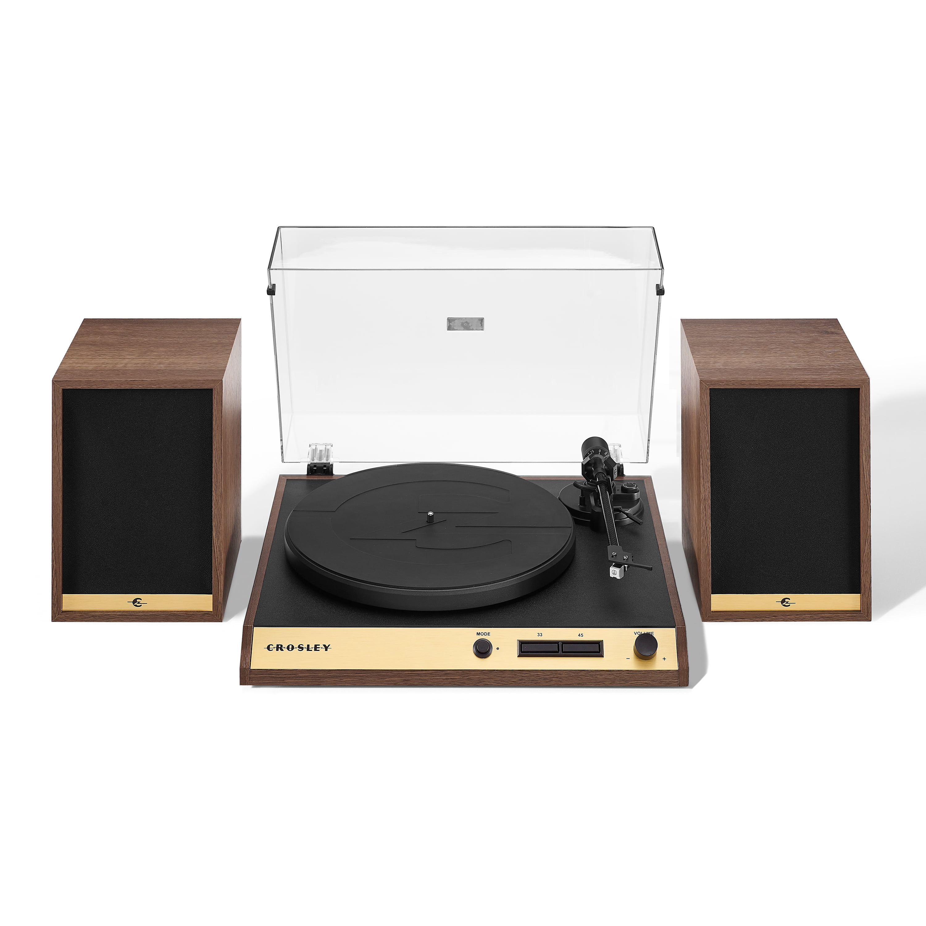 Crosley C72 Bluetooth Vinyl Record Player 120W Speakers, 2-Speed