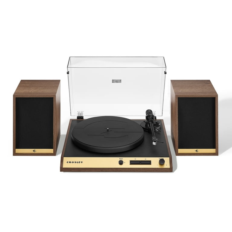 Crosley C72 Bluetooth Vinyl Record Player 120W Speakers, 2-Speed