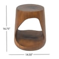 thumbnail image 3 of Hollow Round End Table with Wood Grain Finish, Antique Brown Side Table for Indoor and Outdoor Use, 3 of 10
