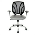 thumbnail image 2 of Screen Back Chair in Charcoal Faux Leather with Chrome Padded Arms, 2 of 5
