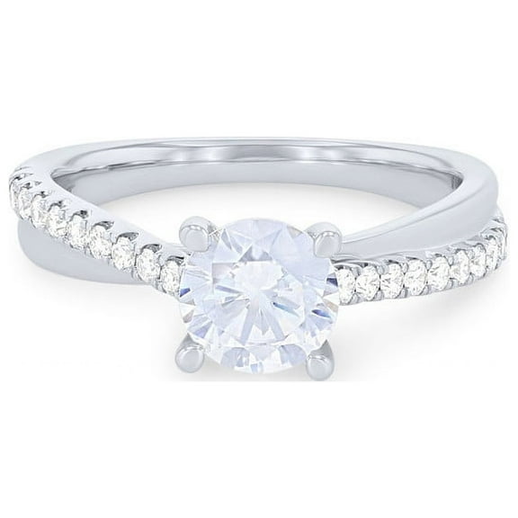 2.20 Ct Round Cut Moissanite Diamond Classic Engagement Ring for Women for her Solid 14K White Gold Size 7 by Diamond-Capitals (D/VVS1)