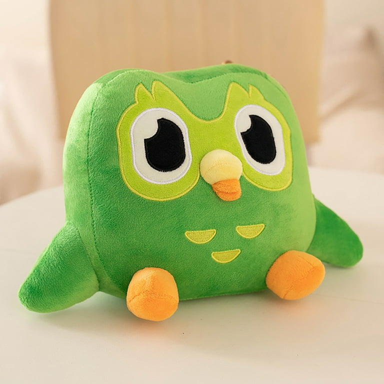 Aibulala Green Duolingo Owl Plush Toy, 30x20cm Cartoon Owl Doll