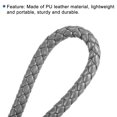 thumbnail image 4 of Uxcell PU Keyring Woven Lanyard Straps Braided Leather Keychain, Gray 2 Pack, 4 of 5
