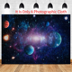 thumbnail image 2 of Fondo de fotografía de noche estrellada de planeta cósmico de 210 cm x 150 cm, tela para retrato de fotos infantiles, decoración de cumpleaños, A, 2 of 8