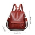 thumbnail image 3 of Beautynvta Fashion Shoulder Bag for Women, Casual Leather Backpack, Large Capacity Tote Handbag for Work, School & Travel, Red, 3 of 6