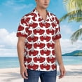 thumbnail image 3 of Rateoe Cute Red Crab Pattern Men’s Hawaiian Shirt – Short Sleeve Button-Down Tropical Beach Shirt, Lightweight & Breathable Casual Aloha Shirt with Pocket,Small, 3 of 7
