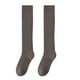 thumbnail image 5 of 1 par de medias hasta la rodilla gruesas, elásticas, de color sólido, antideslizantes, cómodas, cálidas, suaves, para otoño e invierno, para mujer, calcetines largos de felpa para uso diario, beige., 5 of 7