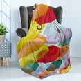 thumbnail image 4 of Colorful Soft Flannel Fleece Throw Blanket, Close up Happy Photo Hanged High Vivid Umbreallas Rainy Autumn Day Themed, Cozy Plush for Indoor and Outdoor Use, 60" x 80", Multicolor, by Ambesonne, 4 of 5