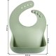 thumbnail image 4 of Juego de 3 bonitos baberos de silicona para bebés y niños pequeños (de 10 a 72 meses), impermeables, suaves, unisex, que no ensucian (marrón/azul/verde), 4 of 5