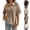 #01 Khaki, variant on Women's Casual Polo Shirt Waffle Knit Tops V Neck Collared Short Sleeve Soft Breathable Loose Fit Shirts for Daily Wear, #01 Beige, L