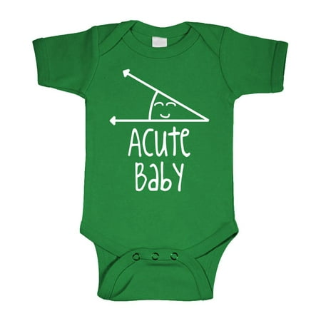 

ACUTE BABY - math humor angle obtuse - Cotton Infant Bodysuit (6M Green)