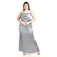 thumbnail image 1 of Vestido de escote drapeado Roman Fashion /Tallas Extras, 2005 (Plateado) plateado 38, 1 of 6