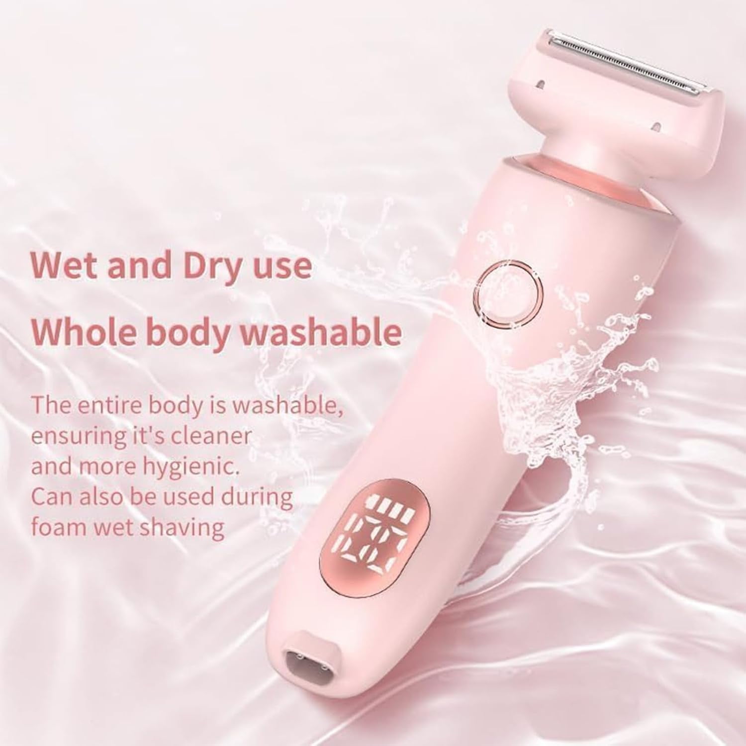 Electric Razor for Women, 2 in 1 Wet & Dry Electric Waterproof Shaver, Painless Hair Removal Removable Head for Bikini Leg Arm Underarm Area
