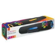 iLive Portable Bluetooth 2.0-Channel 18-In. Sound Bar/Speaker with LED Lights and Speakerphone, True Wireless, Black, ISB184BPT