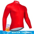thumbnail image 2 of Maillot de ciclismo térmico de lana para hombre, ropa de ciclismo de montaña, de manga larga, color rojo, para invierno, 2 of 5