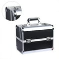 thumbnail image 3 of Cosmetic Case,Portable Makeup Case Multilayer Cosmetic Train Case Makeup Case Meticulously Designed, 3 of 12