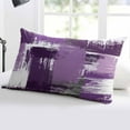 thumbnail image 5 of Abstract Purple Throw Pillow Cover, Modern Geometric Brush Painting Rectangle Decorative Pillow Case Protector Soft Cushion Cover Lumbar Pillowcase for Couch Sofa Bedroom Car Chair Decor 20x30 Inch, 5 of 8