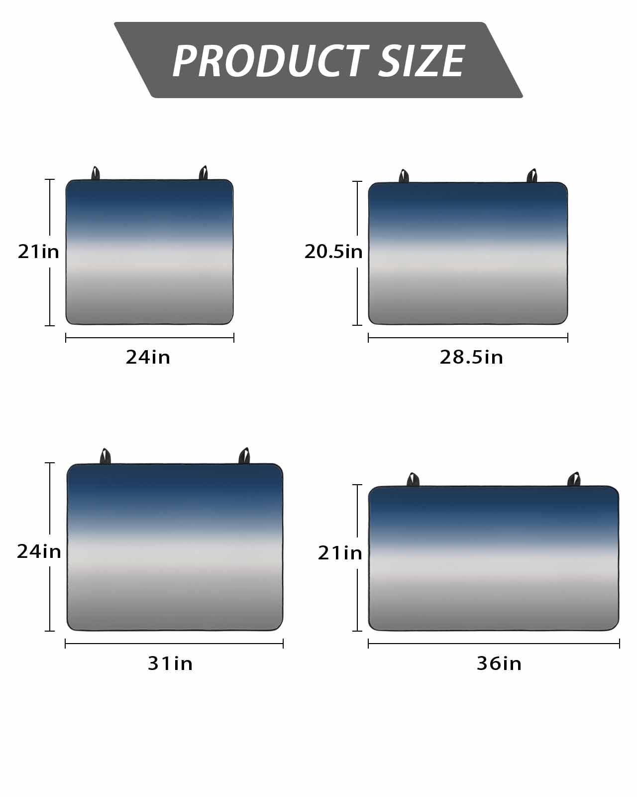 Stove Top Covers for Electric Stove, Navy Blue Gray Ombre Glass Stovetop Cover Protector, Modern Gradient Abstract Art Induction Cooktop Protector Oven Mat for Kitchen Countertop 31"x24"