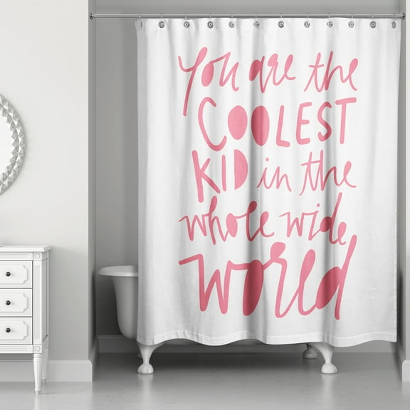 Creative Products Coolest Kid Pink Text 71x74 Shower Curtain