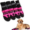 thumbnail image 1 of HELIAHOO Dog Shoes Waterproof Dog Boots, Reflective Pet Paw Protectors Anti-Slip Booties with Adjustable Strap Rugged Anti-Slip Sole for Medium Large Dogs All Seasons 4PCS CJ915-127525, 1 of 8