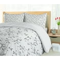 thumbnail image 5 of Ambesonne Leaf Duvet Cover Set, Minimalist Eco Pattern, 2-Calking, Grey White, 5 of 7