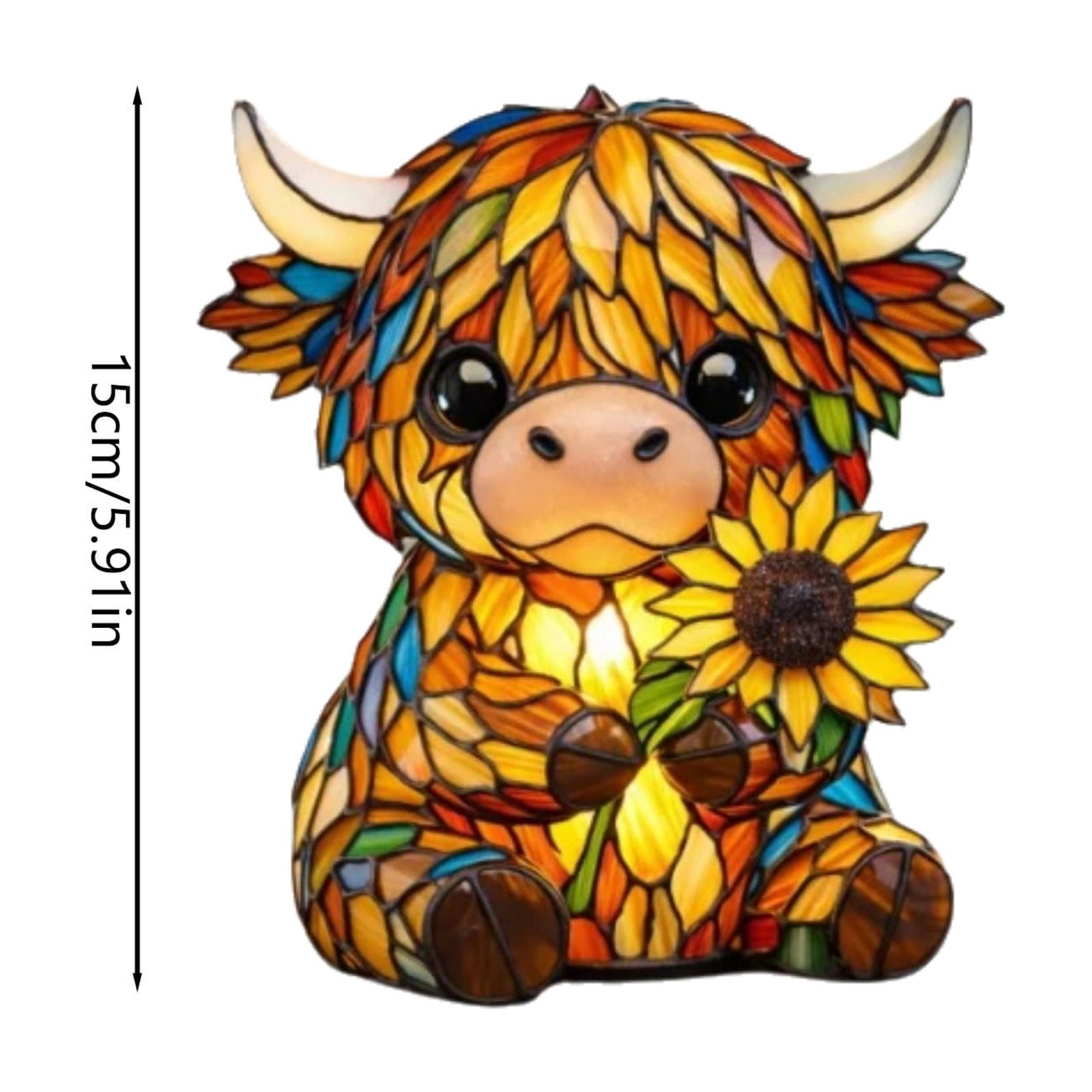 Cute Night Light, Cow Shape Lamp, Light with Sunflower Design, Glow for Warm Ambiance, Animal Nursery Lighting, Rustic Farmhouse Lantern for Home Bedroom Farmhouse Nursery Room Breastfeeding