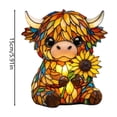thumbnail image 3 of Handcrafted Sunflower Highland Cow Lamp,Tiffany Style Stained Glass Table Lamp,Cute Highland Cow Night Light,Rustic Farmhouse Home Anima Decor Lighting For Living Room, Bedroom, 3 of 6