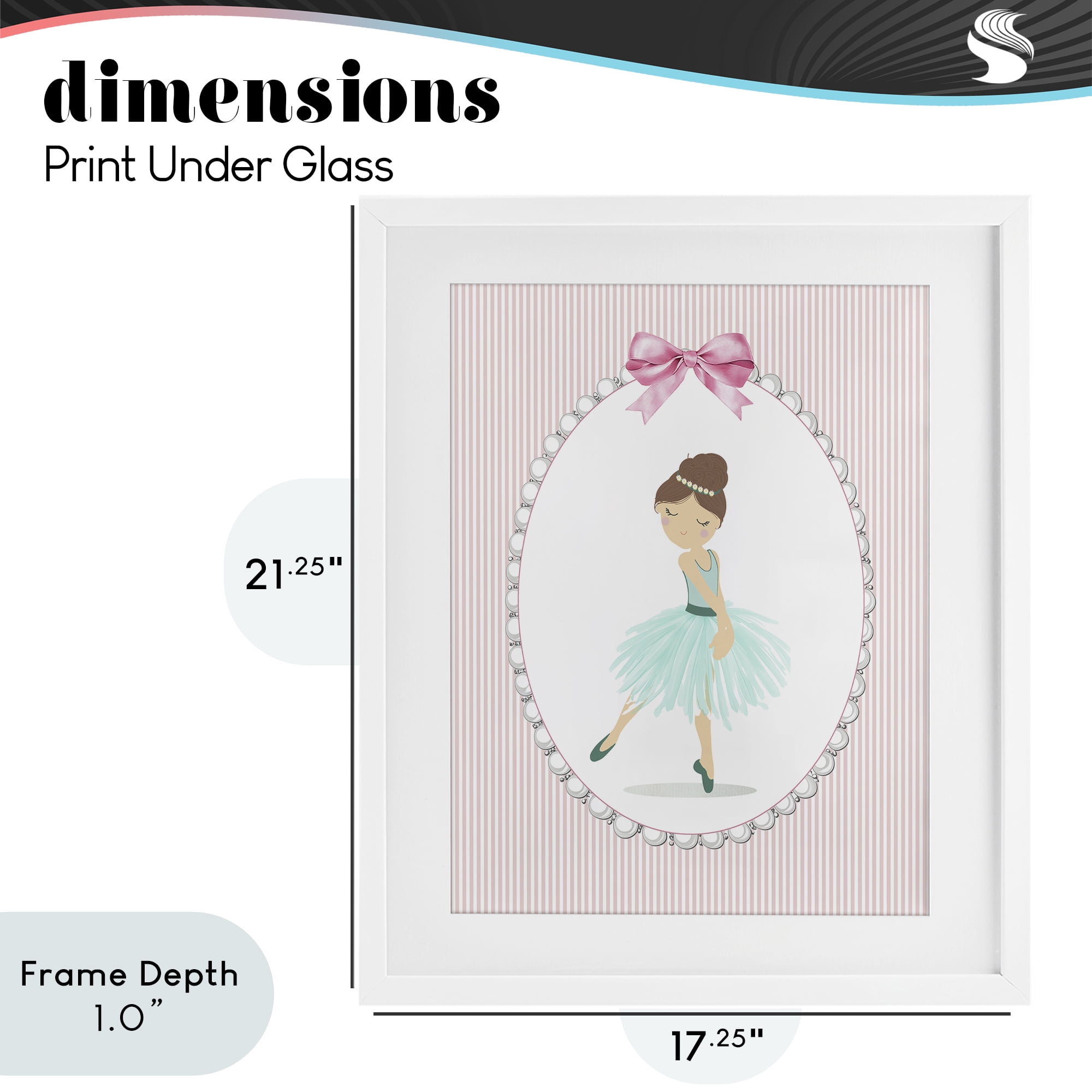 Stupell Industries Elegant Dance on Stripes White Framed Print Under Glass, design by Christine Simpson Art