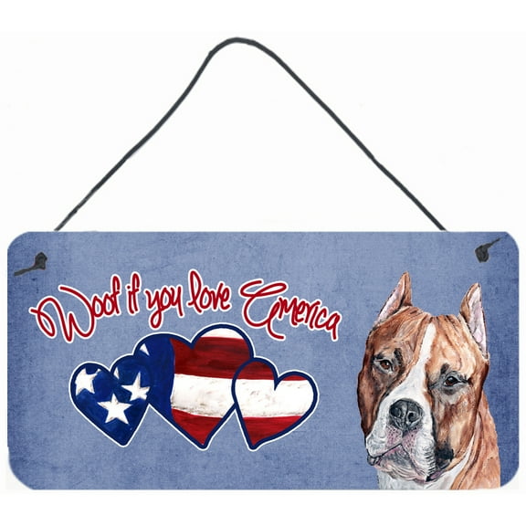 Woof if you love America Boxer Wall or Door Hanging Prints