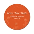 thumbnail image 1 of Darling Souvenir Round 45 Pcs Dandelion Wishes Save The Date Stickers Personalized Bride Groom Names And Date Envelope Seals - Orange, 1 of 4