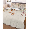 thumbnail image 3 of Quilts Twin Size, Thanksgiving Soft Comforter Bedding Set for Bed, Fall Botanical Eucalyptus Leaves Floral Lightweight Quilted Bedspread with Pillow Cover(2 Pieces) for All Season, 68x86 Inch, 3 of 7