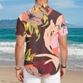 thumbnail image 6 of UAYOTSE Mens Button Down Short Sleeve Shirts Summer Beach Vacation Untucked Casual Tops Shirt,Sizes 5XL, 6 of 7