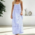 thumbnail image 2 of DHFJKG Summer Dresses For Women 2026 Sleeveless Open Back Casual Boho Maxi Dress Scoop Neck Striped A Line Dress Stylish Dresses, 2 of 7