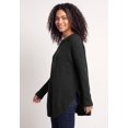 thumbnail image 3 of Ellos Plus Size Scoopneck Long Sleeve Pullover Poncho Sweater, 3 of 4