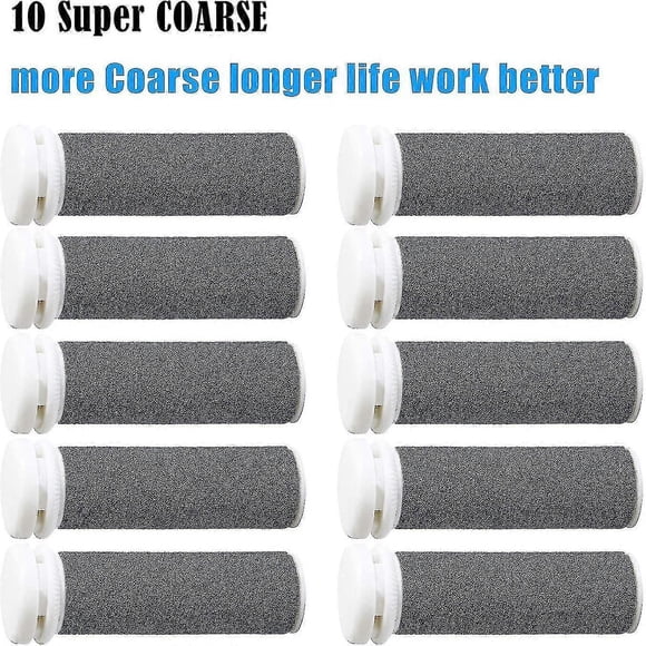 10 Pack Replacement Head Replacement Rollers Compatible With Emjoi Micro For Extremely Rough And Hard Skin.