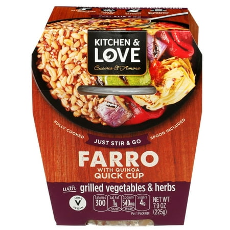 Kitchen & Love - Farro Quick Meal Grilled Vegetables & Herbs -7.9oz