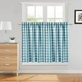 thumbnail image 1 of LingStar 2pcs Polyester Kitchen Thick Yarn Dyed Plaid Gingham Half Window Curtains Buffalo Check Short Window Curtain,28"x36"x2,blue, 1 of 5