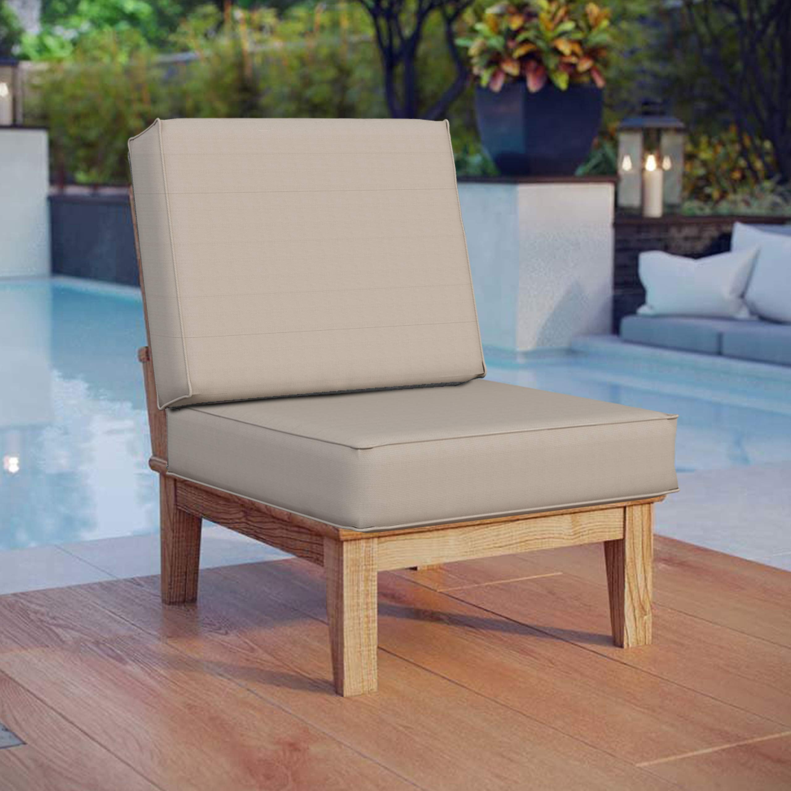Covers&All Sofa Slipcovers – Waterproof Couch Cushion Covers for Patio Furniture, Pack of 2, Beige
