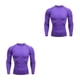 thumbnail image 4 of Qarigey Ropa interior térmica para hombre, medias deportivas de secado rápido, ropa de compresión de manga larga cálida para correr en Púrpura,L 2piezas, 4 of 6
