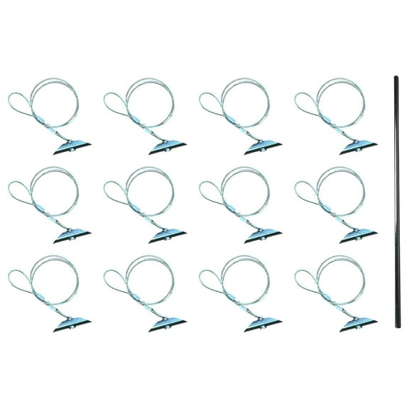 3.5" Chisel Earth Anchors - 12 pcs and Drive Rod - Heavy Duty Ground Anchor with 32" Cable - Cable Earth Anchor for Set, shed, Greenhouse, Fence and More