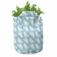 thumbnail image 3 of Baby Grow Bags 5-Pack, Newborn Footprints Infant, Heavyduty Fabric Pots with Handles for Plants, 2 Sizes, Pale Blue White, by Ambesonne, 3 of 3