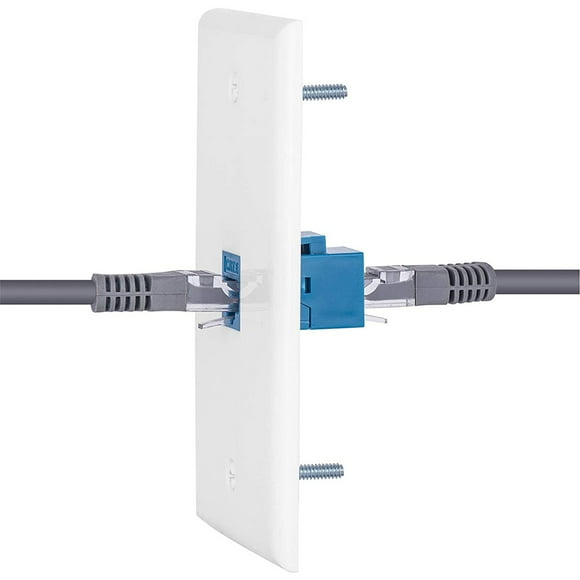4 Packs Ethernet Coax Wall Plate Outlet with 1 Cat6 Port and 1 Gold-Plated Coax F Type Port RJ45 Wall Plates