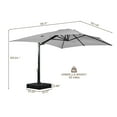 thumbnail image 2 of Boyel Living 10 x 13 FT Cantilever Patio Umbrella, Outdoor Rectangle Offset Umbrella with 360°Rotation, Heavy Duty Patio Hanging Umbrella with Base for Garden Pool Backyard, Gray, 2 of 8