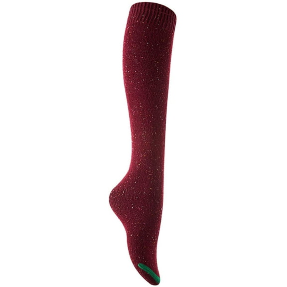 Lian LifeStyle Women's 1 Pair Awesome, Breathable, Fancy and Cozy Knee High Cotton Boot Socks HR158212 Size 6-9 Wine