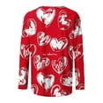 thumbnail image 6 of Craaazy Valentine T-Shirts for Women Fashion Round Neck Casual Long Sleeve Heart Printed Tops Gifts, 6 of 6