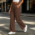 thumbnail image 5 of Yyeselk Women Wide Leg Yoga Pants with Pockets Loose Fit High Waist Drawstring Casual Stretch Cozy Fall Trousers for Walking Working Coffee XL, 5 of 6