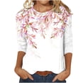 thumbnail image 1 of Birdeem Blouses pour Femmes T-Shirt Imprimé Mode Manches 3/4 Blouse Col Rond Hauts Décontractés, 1 of 12