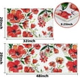 thumbnail image 2 of Floral Kitchen Rugs Set of 2, Water Absorbent Flowers Kitchen Mats for Floor Kitchen Runner Rug, Farmhouse Kitchen Rugs Non Slip Washable, Red Flower Kitchen Floor Mat, 20" x 32" + 20" x 48", 2 of 6