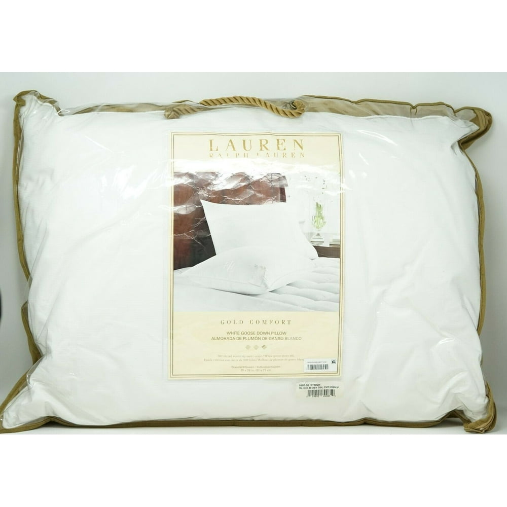 Lauren Ralph Lauren 500 TC Cotton White Goose Down Bed Pillow